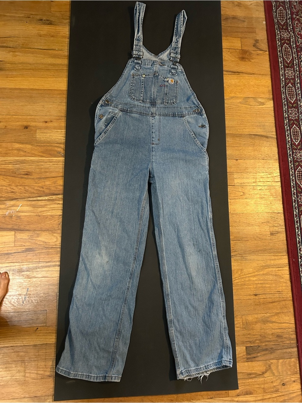 Women  4/6 regular Carhartt Light Blue Denim Bib Overalls